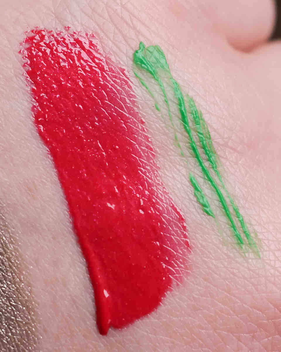 p2 wild me up Jelly Poppy Made to Kiss Lipgloss wild emerald Intense Color Mascara Swatch