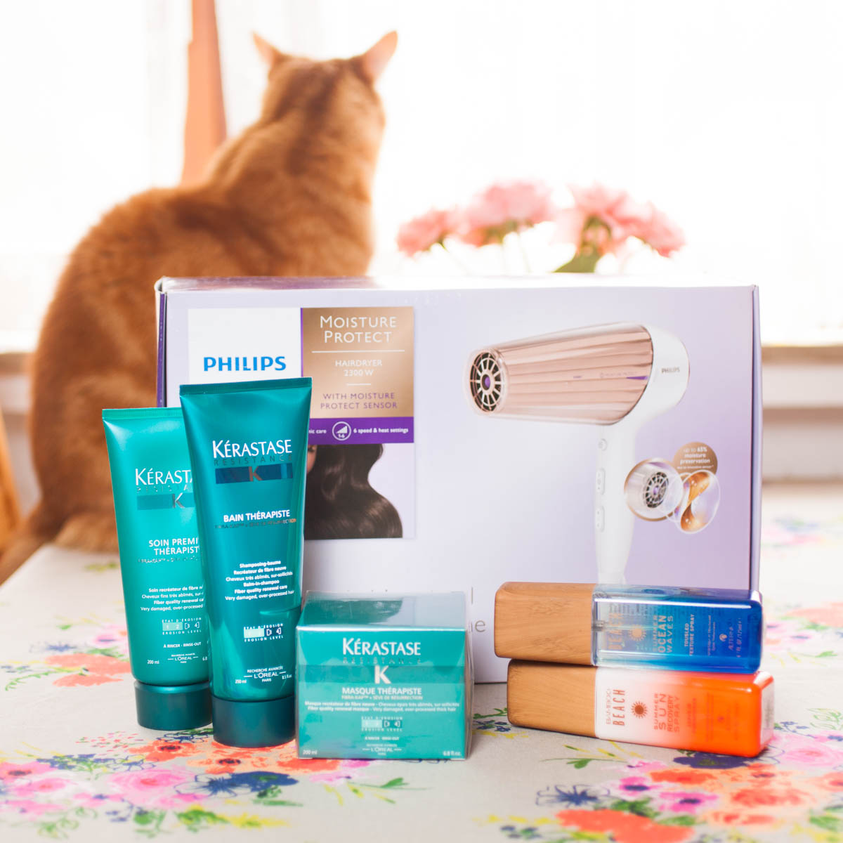 Gewinnspiel Verlosung Giveaway PHILIPS Haartrockner Moisture Protect KERASTASE Alerna Bamboo Beach