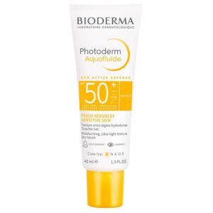 BIODERMA Photoderm Aquafluide SPF 50+ Sonnencreme fürs Gesicht Anti-Aging hoher UVA-Schutz PPD
