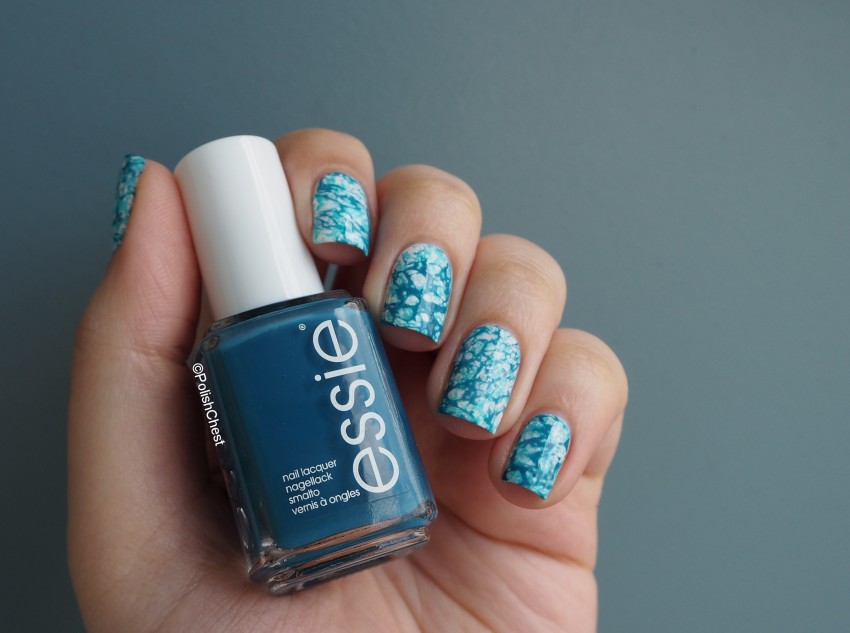 Water Spotted Manicure - ESSIE I'm Addicted & Hide and Go Chic