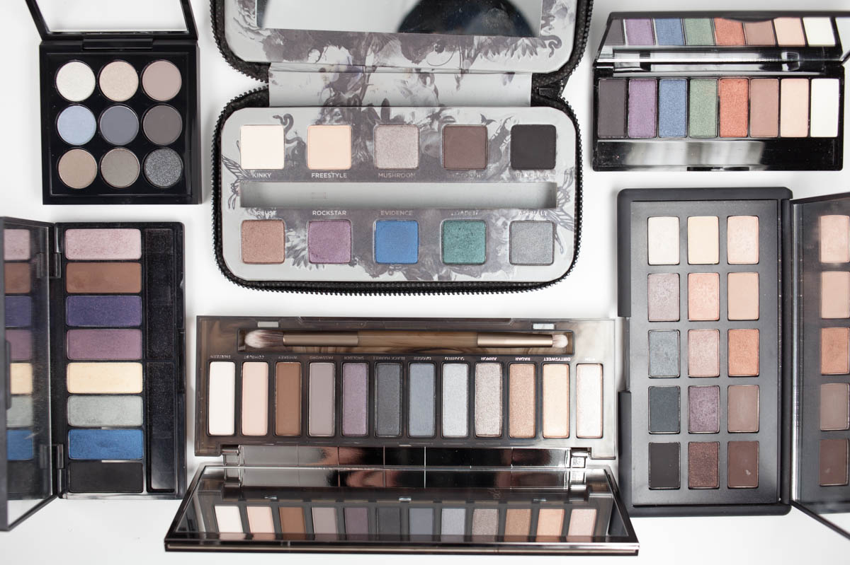 Eyeshadow Palette Vergleich Smoked Nars MAC Kat von D MUFE Lampe
