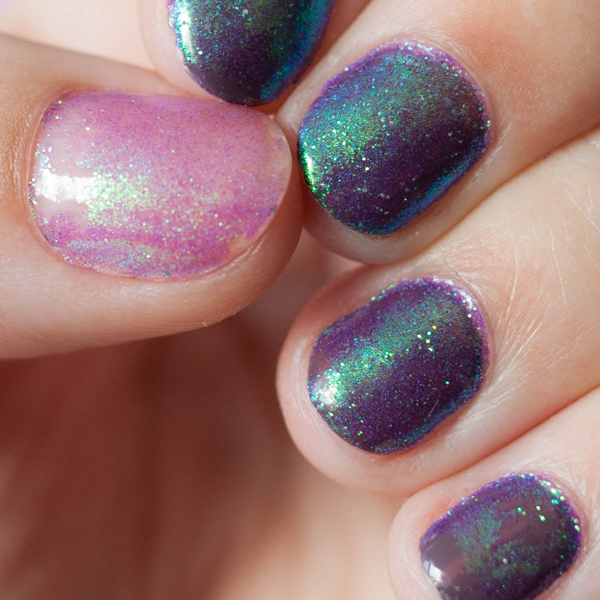 Mermaid Nails Glitter Duochrome Multichrome Glitzer Tutorial Anleitung Meerjungfrauennaegel-11