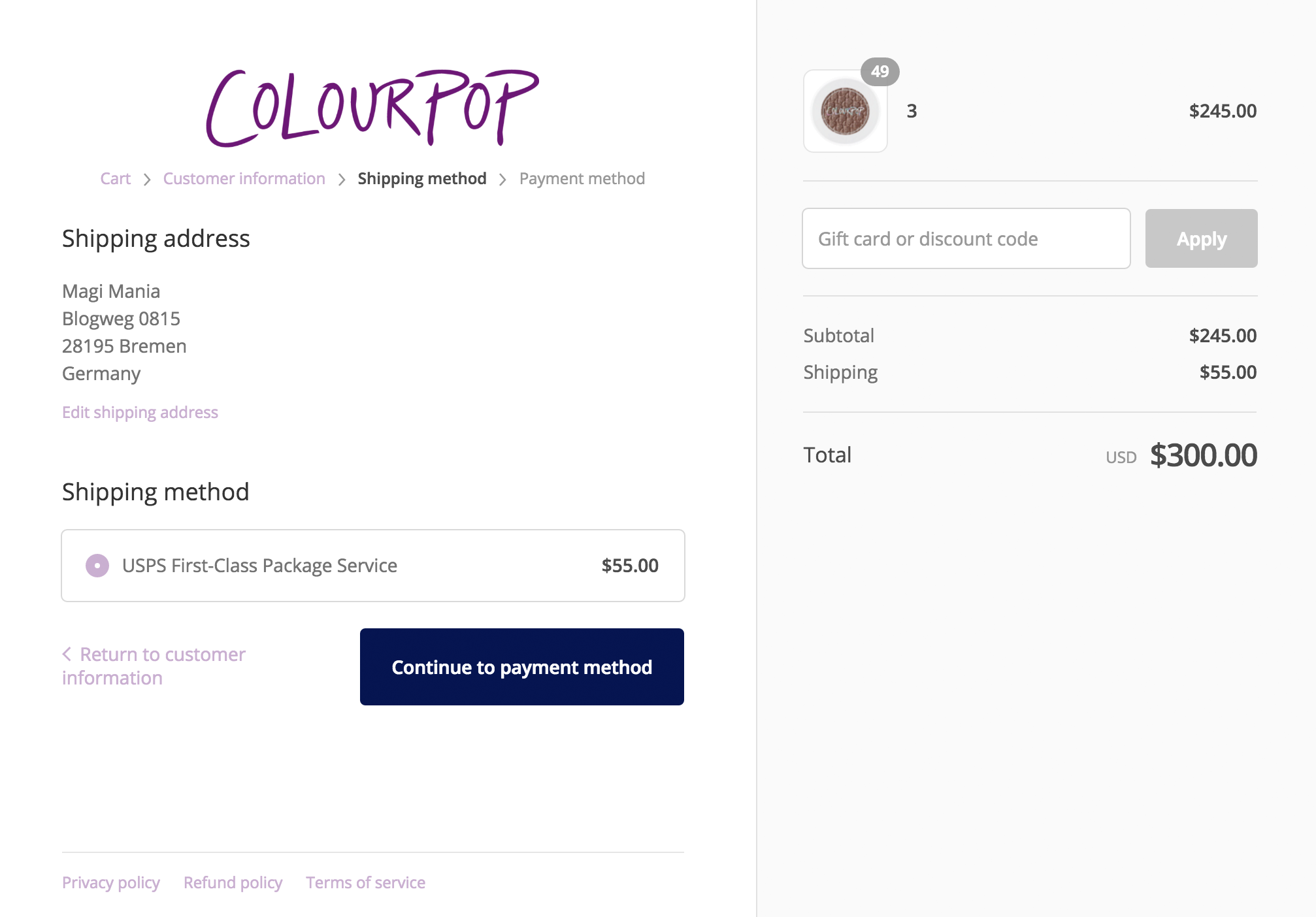 49 x COLOURPOP Eyeshadows: $55