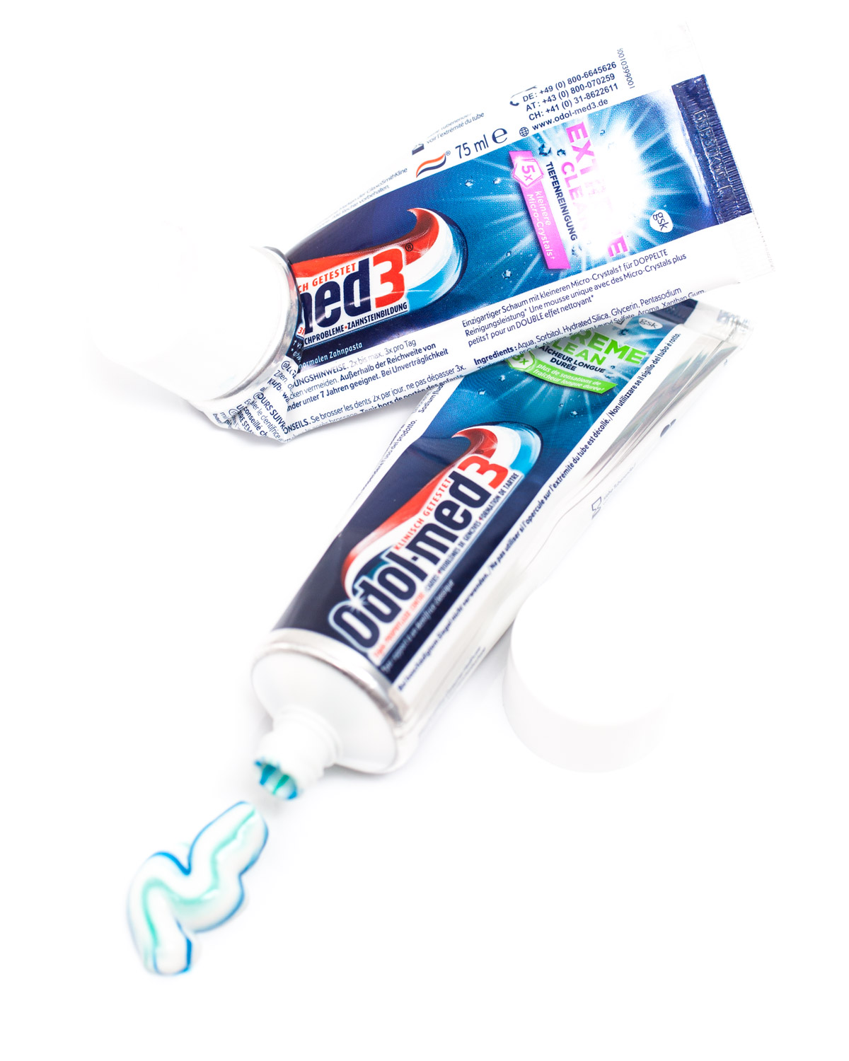 Odol-med3 Extreme Zahncreme Mundwasser Tiefenreinigung Frische Verlosung-3