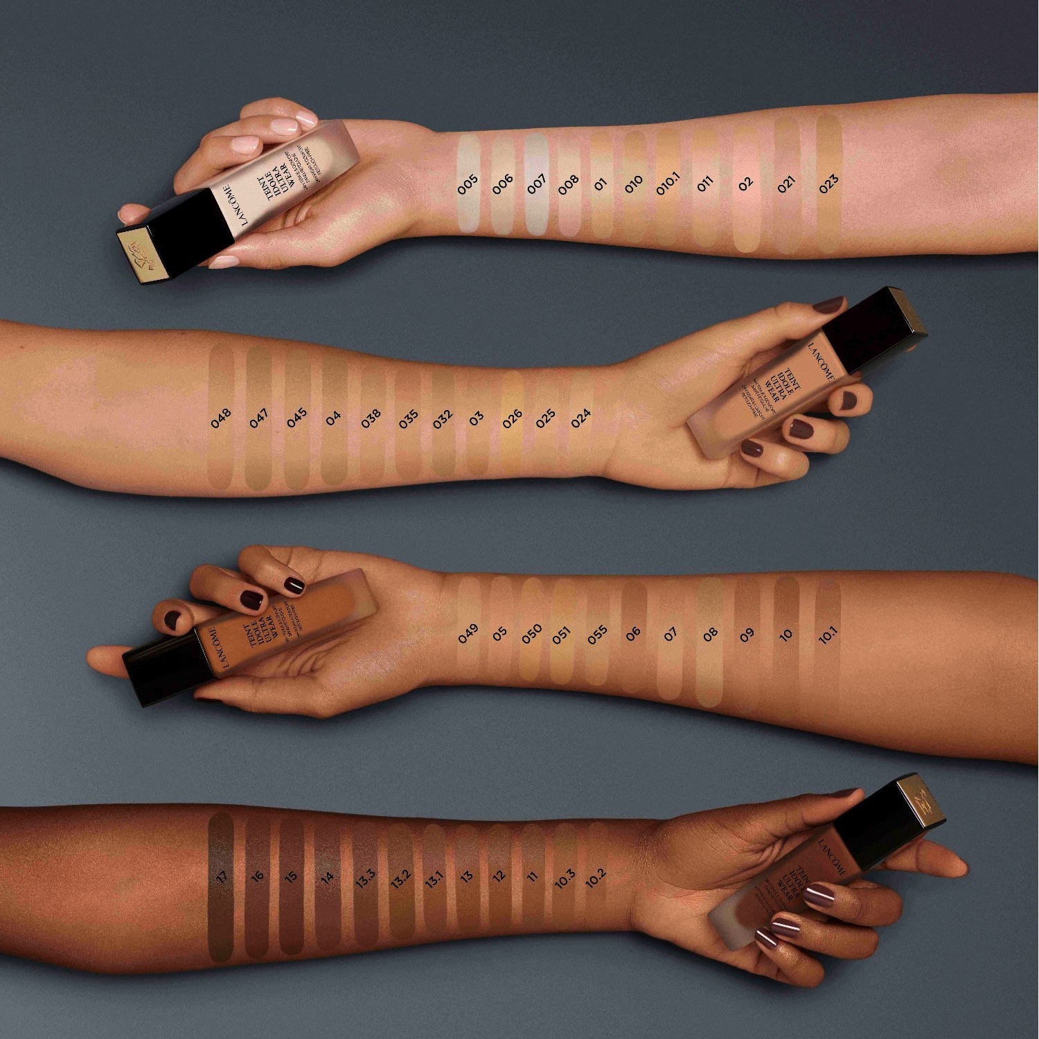 LANCOME Teint Idole Ultra Wear Foundation welche Farbe Swatches Shades Colors Nuancen