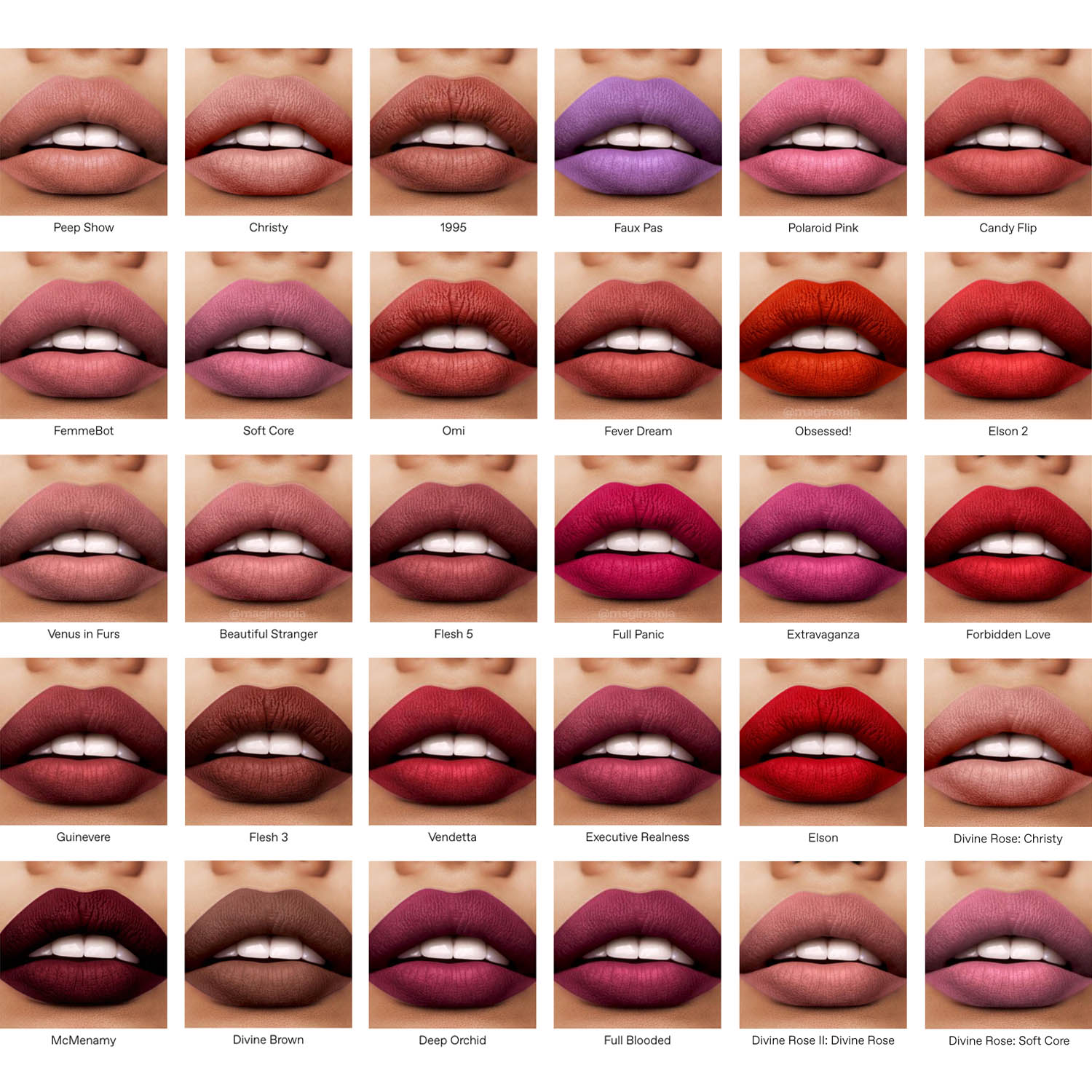 PAT McGRATH LABS MatteTrance Lipstick Swatches Lips Farben Shades Colors
