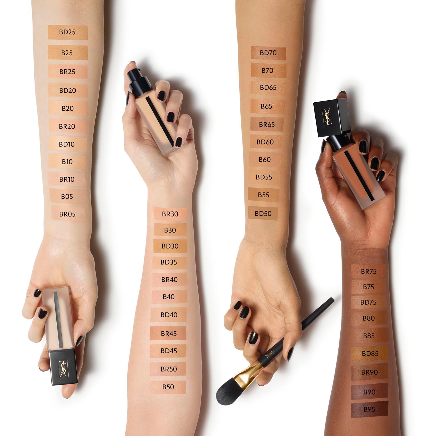 YSL Encre de Peau All Hours Foundation Swatches Shades Colors welche Farbe