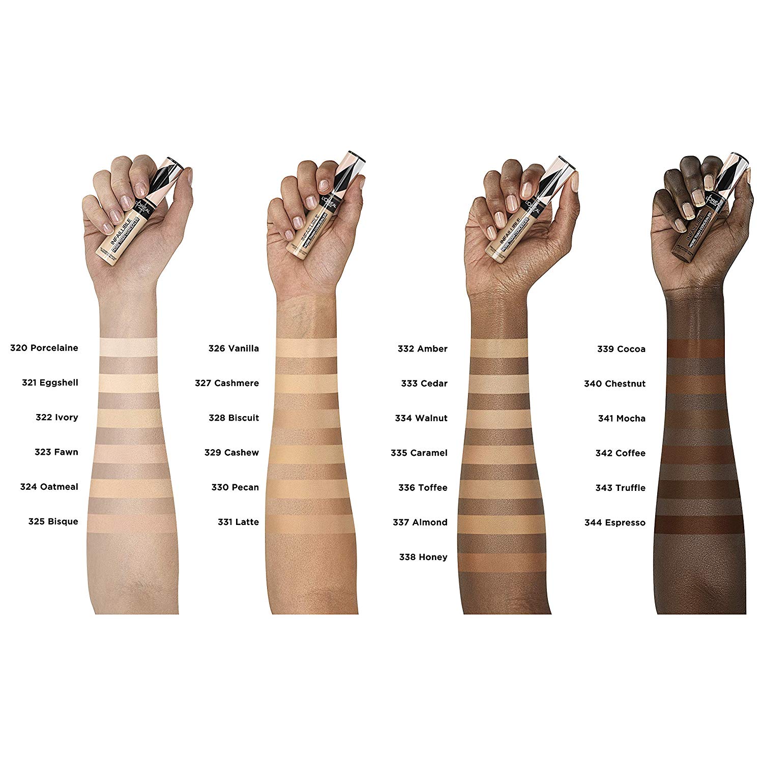 LOREAL PARIS Infaillible More Than Concealer Swatches Colors