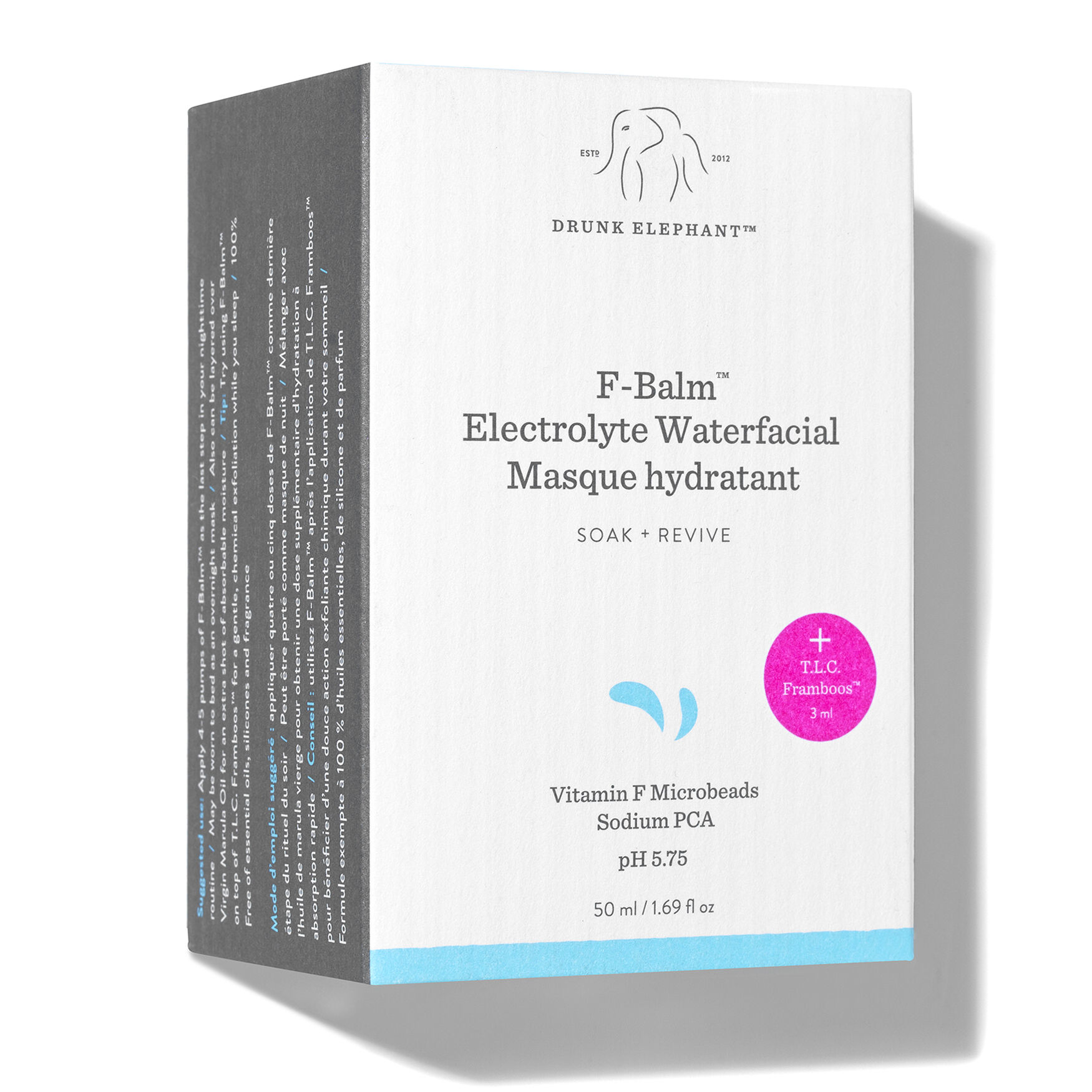 DRUNK ELEPHANT F-Balm Electrolyte Waterfacial Hydrating Mask Packaging Verpackung Karton Box
