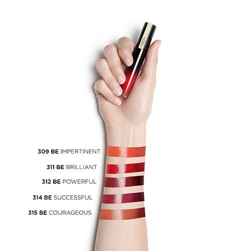 LOREAL Brilliant Signature Swatches UK High Shine Colour Lipstick