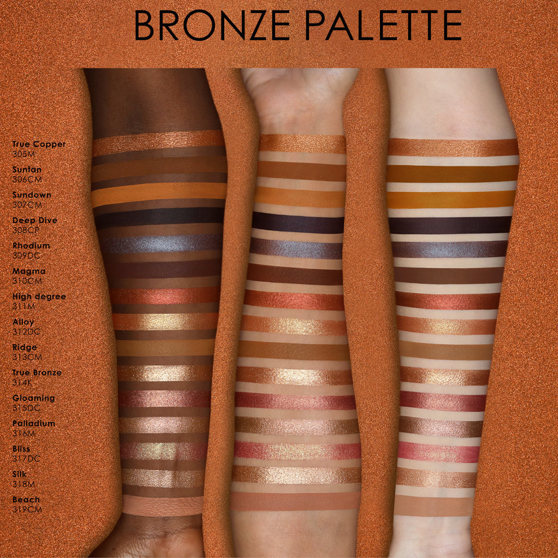 NATASHA DENONA Bronze Eyeshadow Palette Swatches Colors Farben
