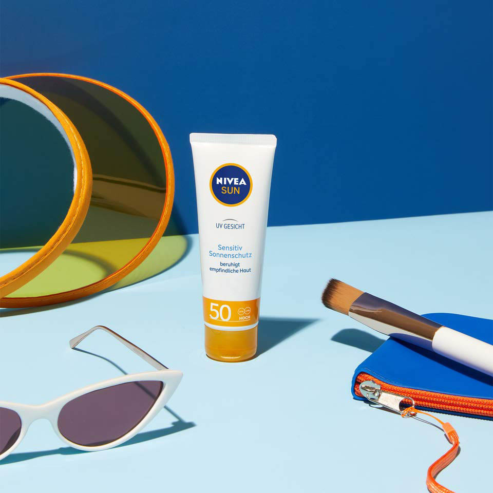 NIVEA SUN UV Gesicht Sensitiv Sonnenschutz SPF 50+ beruhigt empfindliche Haut
