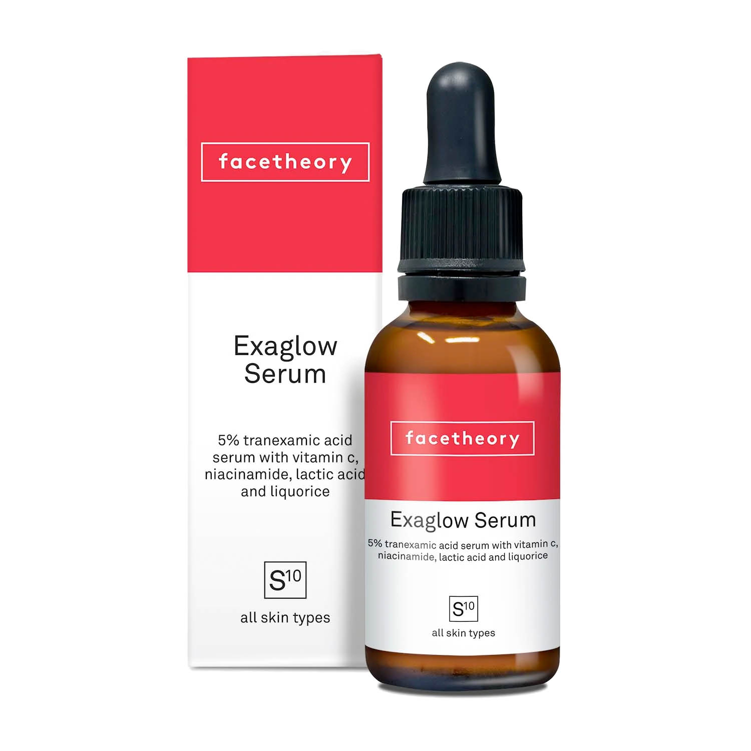 FACETHEORY Exaglow Serum S10 kaufen Deutschland bestellen Hyperpigmentation Pigmentflecken Hyperpigmentierung Treatment Tranexamic Acid Tranexamsäure Vitamin C