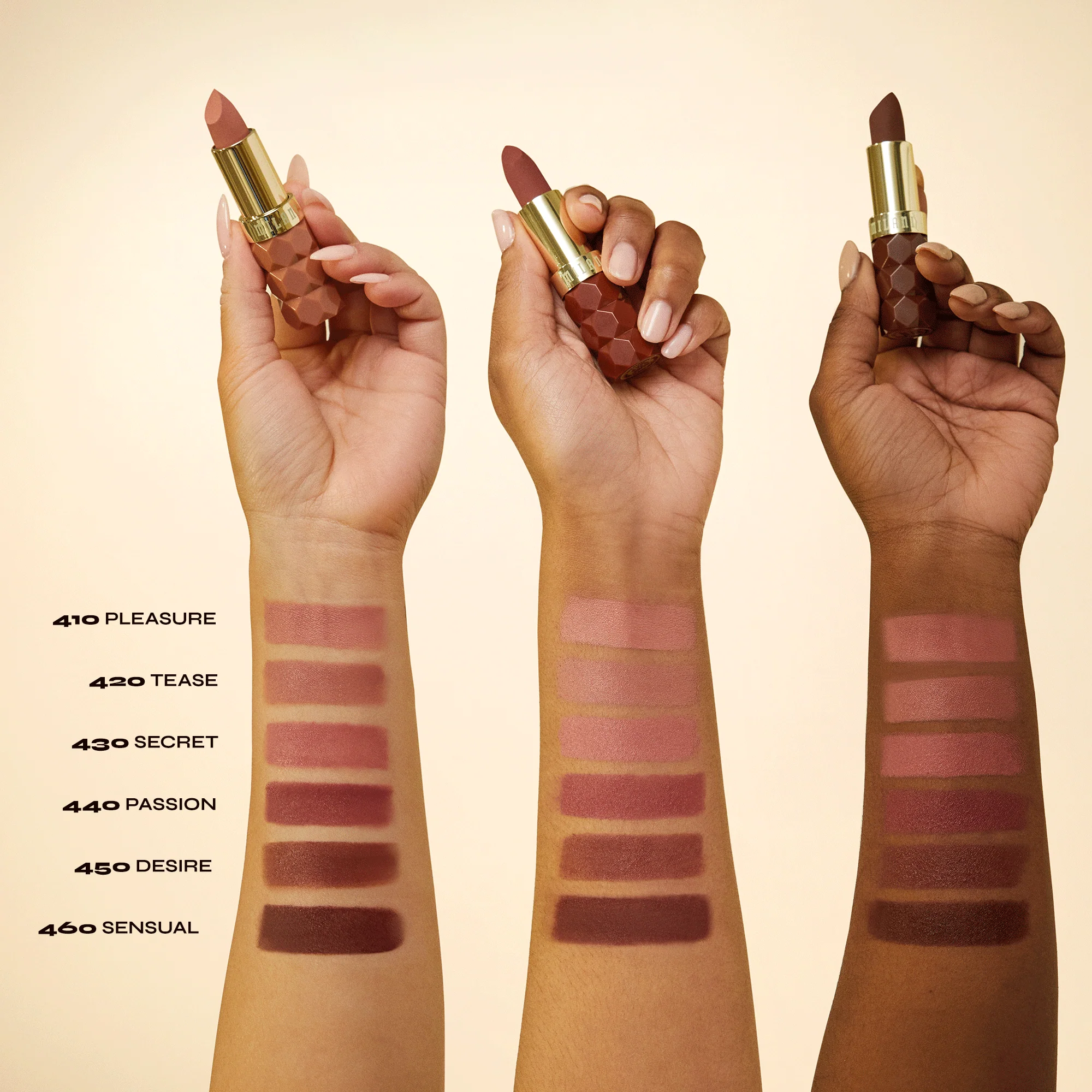 MILANI Color Fetish Matte Lipstick Nudes Swatches