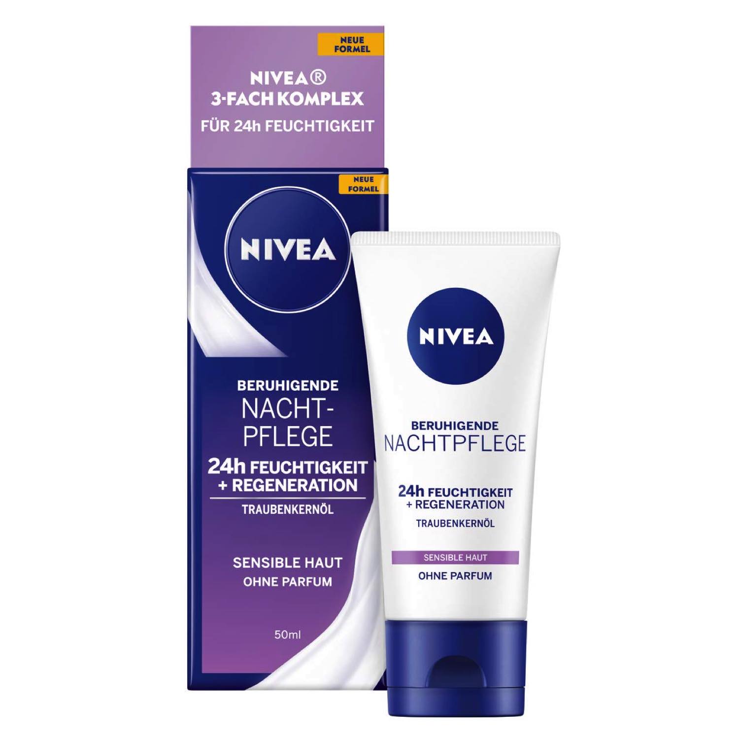 NIVEA Beruhigende Nachtpflege 24h Feuchtigkeit Regeneration für sensible Haut