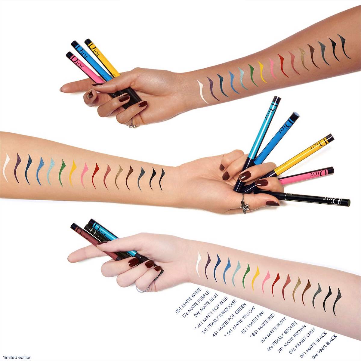 DIOR Diorshow On Stage Liner Felt Tip Eyeliner Swatches Shades Colors Farben Nuancen