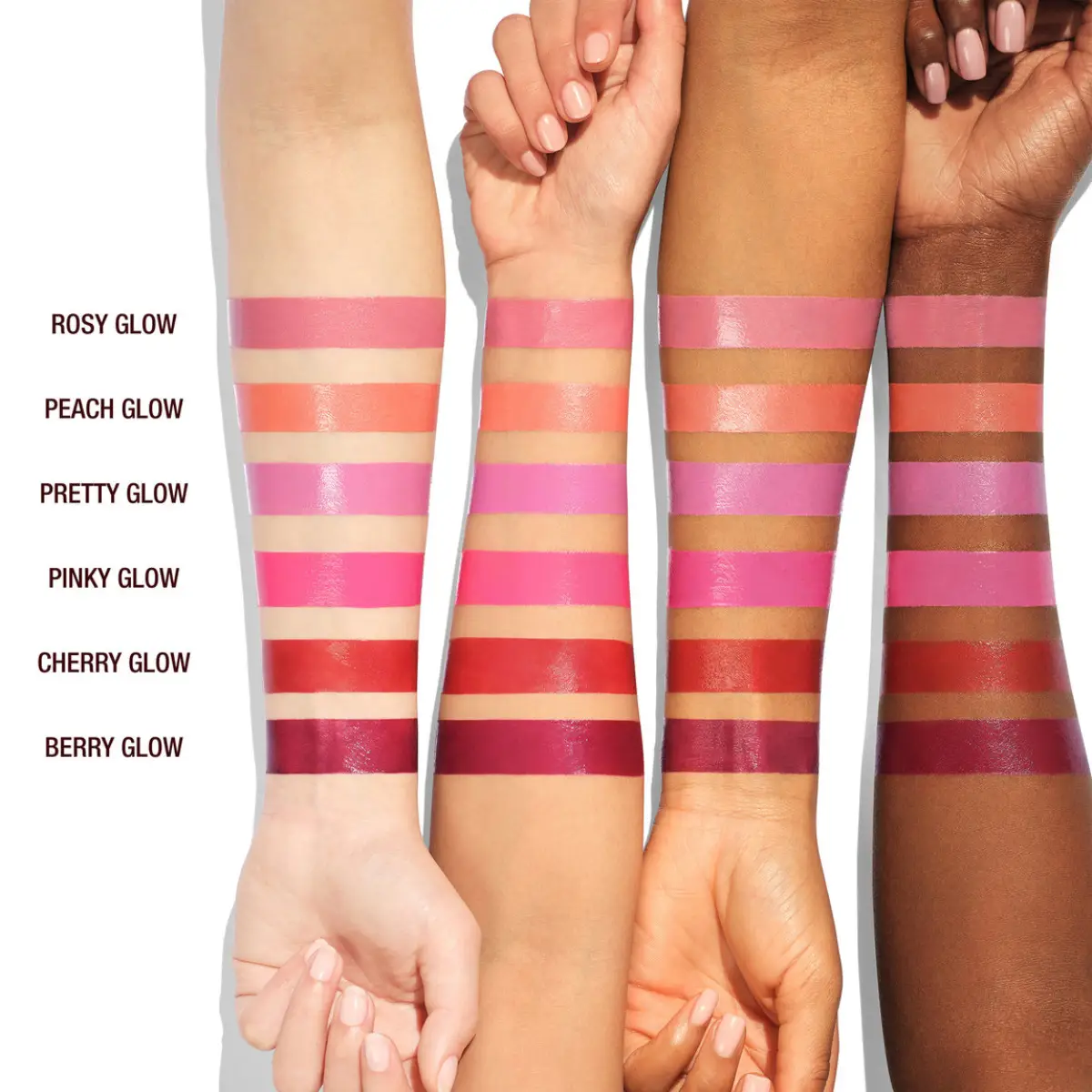 CHARLOTTE TILBURY Unreal Lip Cheek Glow Blush Stick Swatches