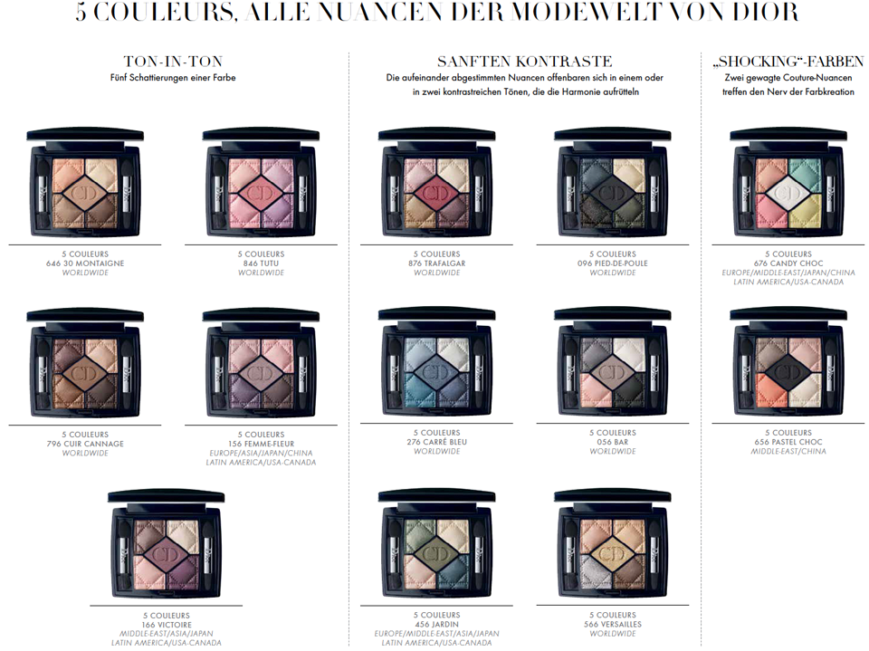 DIOR 5 Couleurs Looks