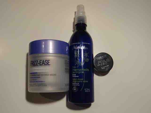 Frizz ease_Melvita Hamamelis_Catrice Prime fine