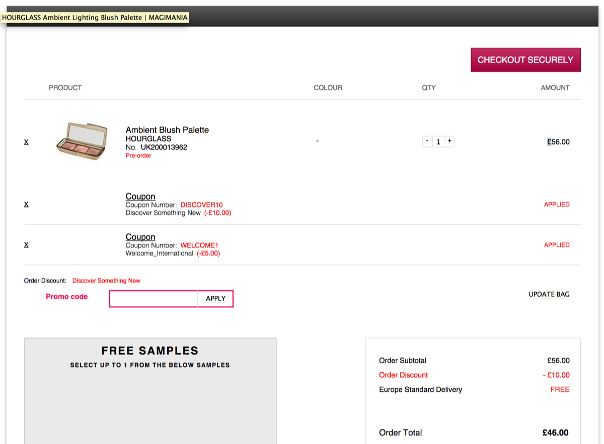 HOURGLASS Blush Palette SpaceNK