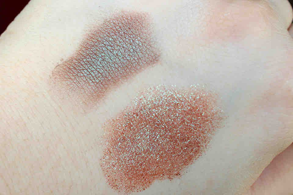 Inglot Pigment 85 Vergleichsswatches mit MAC Club