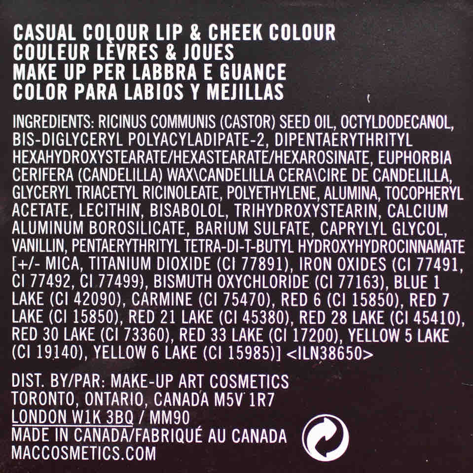 MAC 'Keep it Casual' Lip & Cheek Colour Pot - Casual Colour INCI