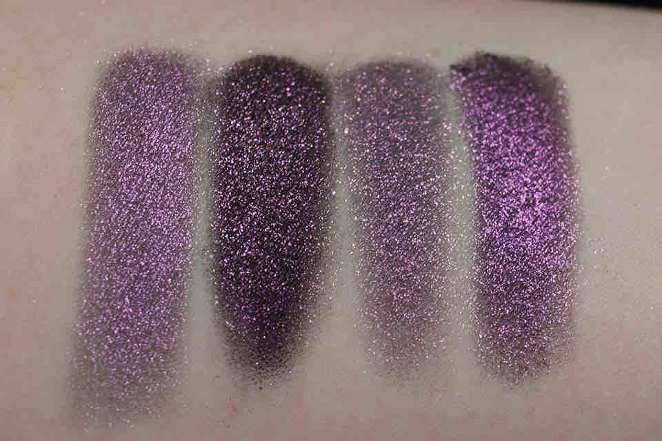 MAC Pinkluxe Glitter Young Punk TOO FACED Poison Plum FYRINNAE Alchemist Coarse feucht Tageslicht frontal