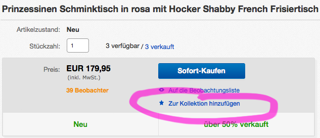 eBay-Kollektion hinzufuegen