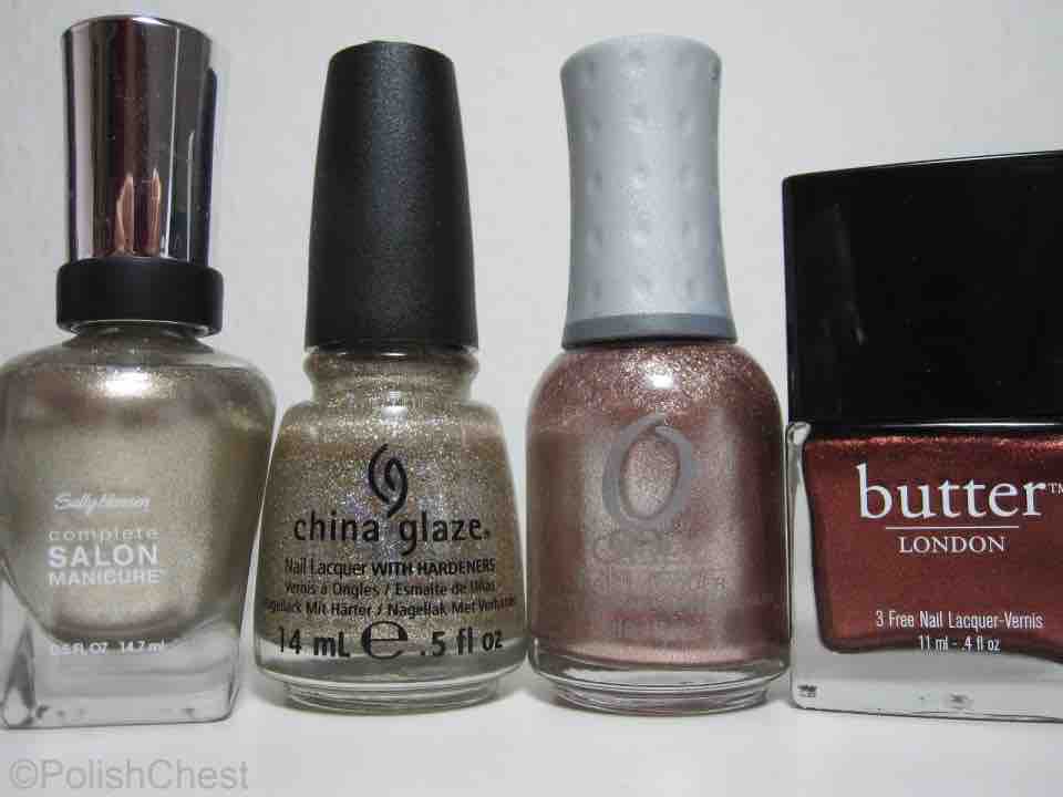 Sally Hansen - Coat of Arms | China Glaze - I'm not Lion | ORLY - Rage | butterLONDON - Shag Sally Hansen - Coat of Arms | China Glaze - I'm not Lion | ORLY - Rage | butterLONDON - Shag
