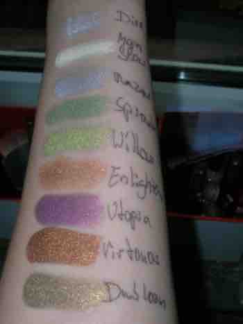 Pure Luxe Mineral Eyeshadow Pigment Swatches