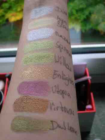 Pure Luxe Mineral Eyeshadow Pigment Swatches
