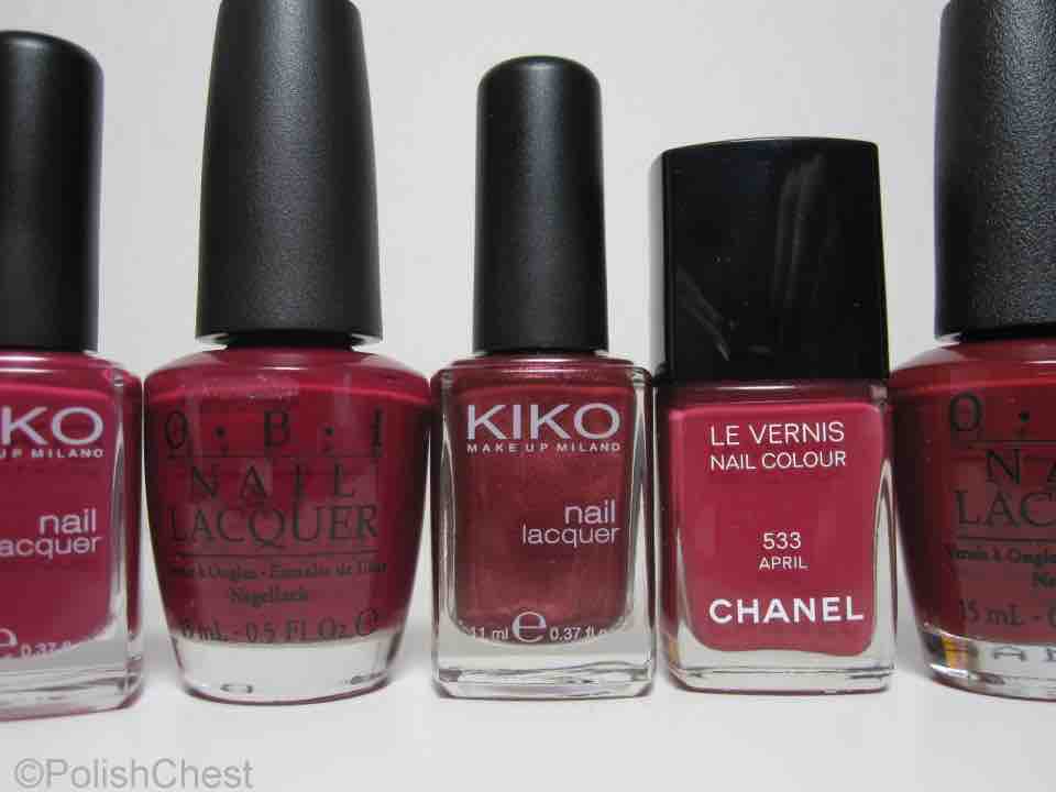 KIKO - 364 | OPI - Just a Little Rösti at This | KIKO - 224 | Chanel - April | OPI - Skyfall