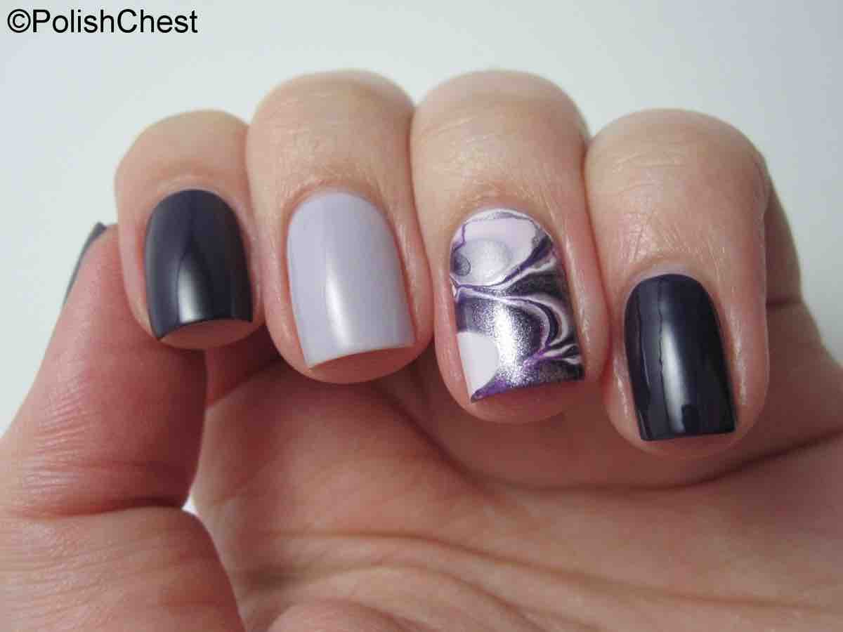 Purple Skittle Manicure Marble Nail Design