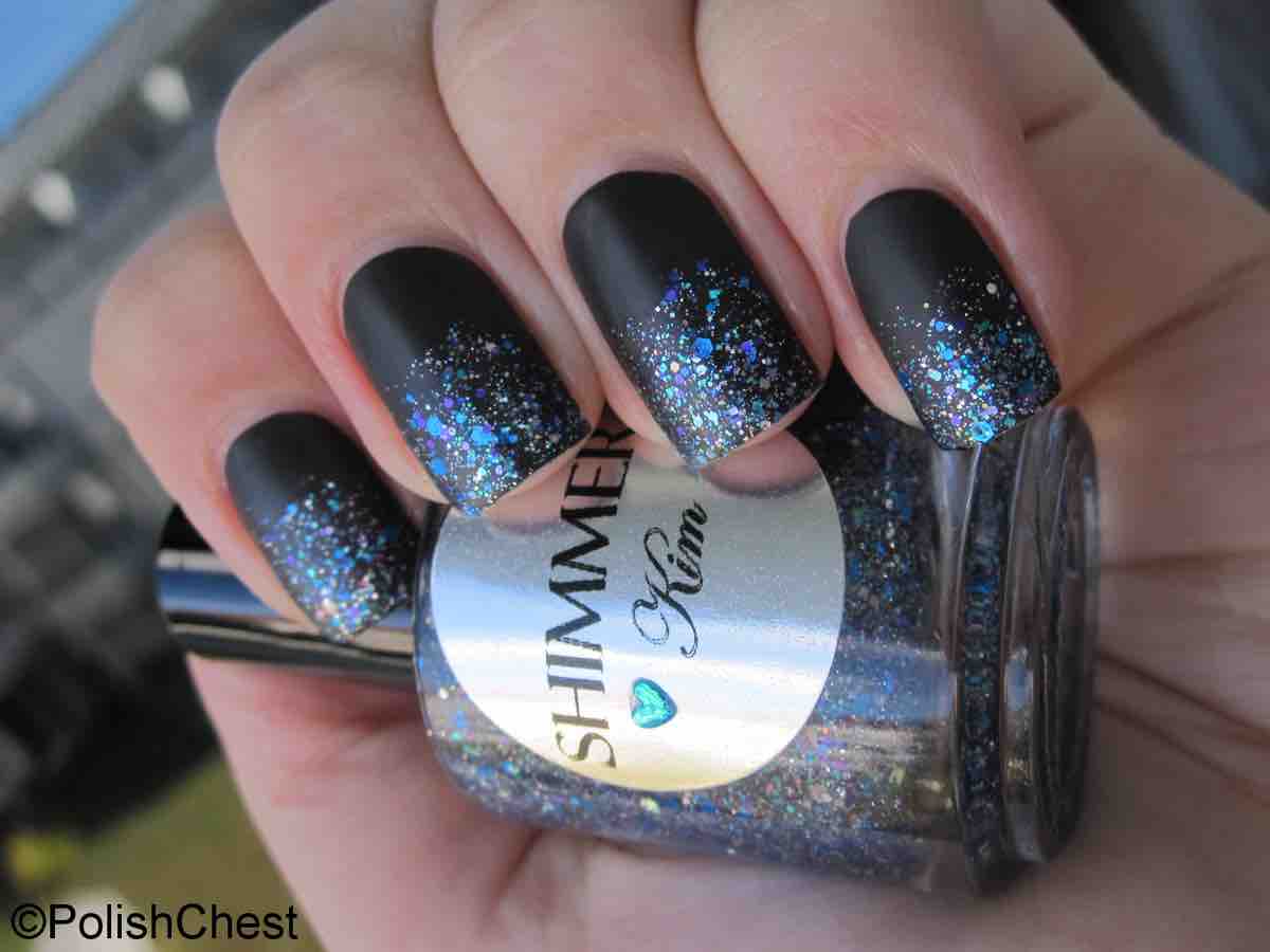 Chanel Vertigo Nail Polish + SHIMMER Polish - Kim Gradient Glitter Nail Design